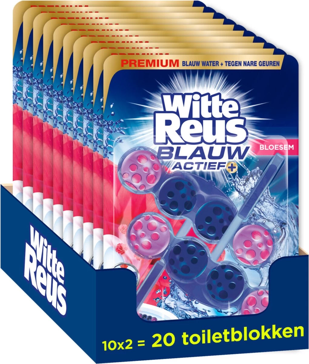 Witte Reus Blauw Actief Toiletblok - Bloesem - WC Blokjes Voordeelverpakking - 20 Stuks - Afbeelding 6