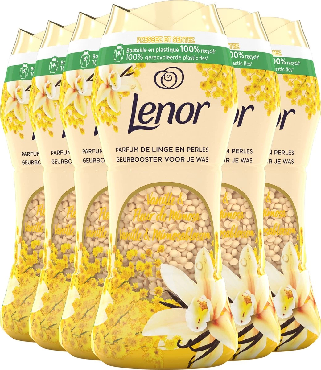 Lenor Vanille En Mimosabloesem Parels - In-Wash Geurbooster - Voordeelverpakking 6 X 15 Wasbeurten