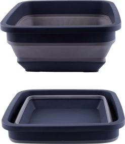 YUGN BLACK Opvouwbare Afwasteil 9 Liter - Afwasbak Teil Wasteil - Afwasbak Vierkant - Afwasteil Opvouwbaar - Ruimtebesparend - Cadeau Tip