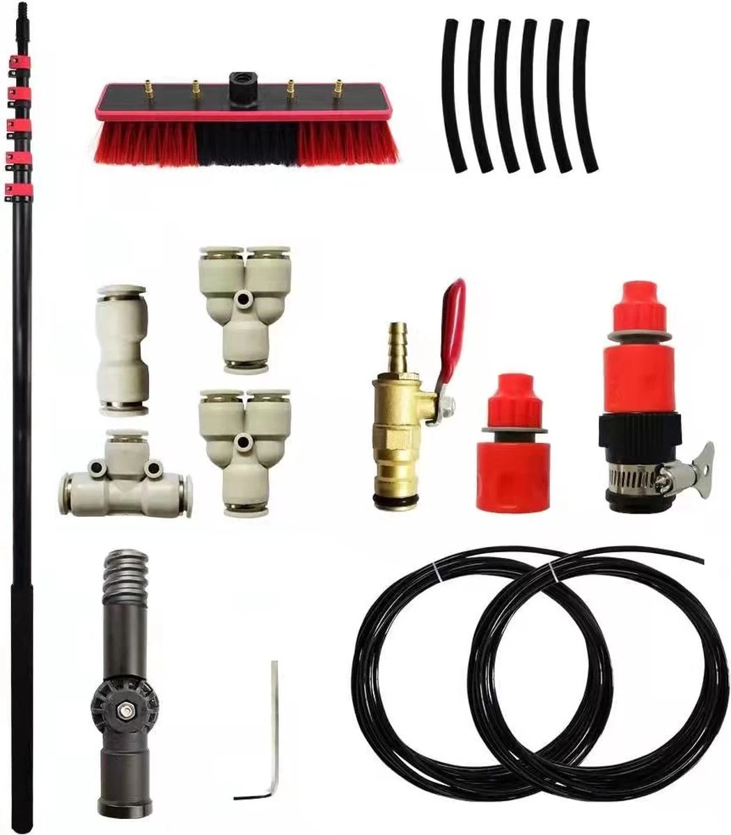 Kibani Telescoop Borstel 6m - Telescoopsteel Ramenwassen - Telescoopsteel Met Borstel - Telescoopsteel - Telescoopsteel Met Waterdoorvoer - Ramenwassen - Raamwisser Met Telescoopsteel - Telescoopstelen - Afbeelding 5