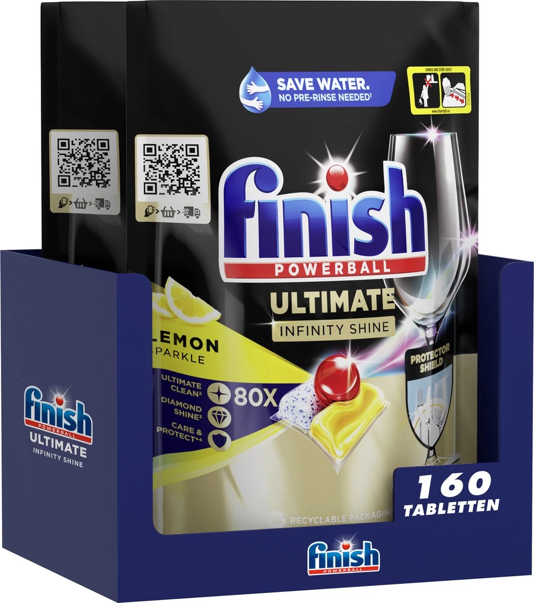 Finish Ultimate Infinity Shine Citroen Vaatwastabletten - 160 Capsules