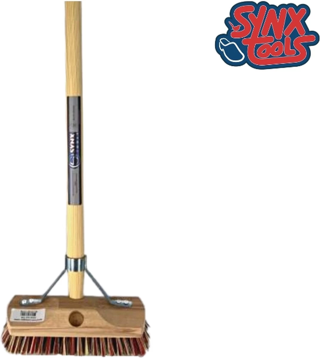 Synx Tools Luiwagen Union Mix Nylon Extra Hard 22cm - Tegel Bezem Schrobber- Bezemsteel - Schoonmaakbezem - Schrobborstels - Bezems Met Steel 150 Cm - Afbeelding 4
