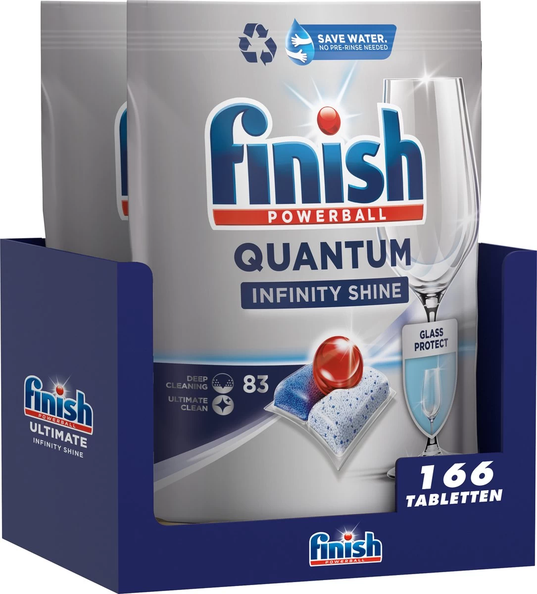 Finish Quantum Infinity Shine Vaatwastabletten - 166 Capsules