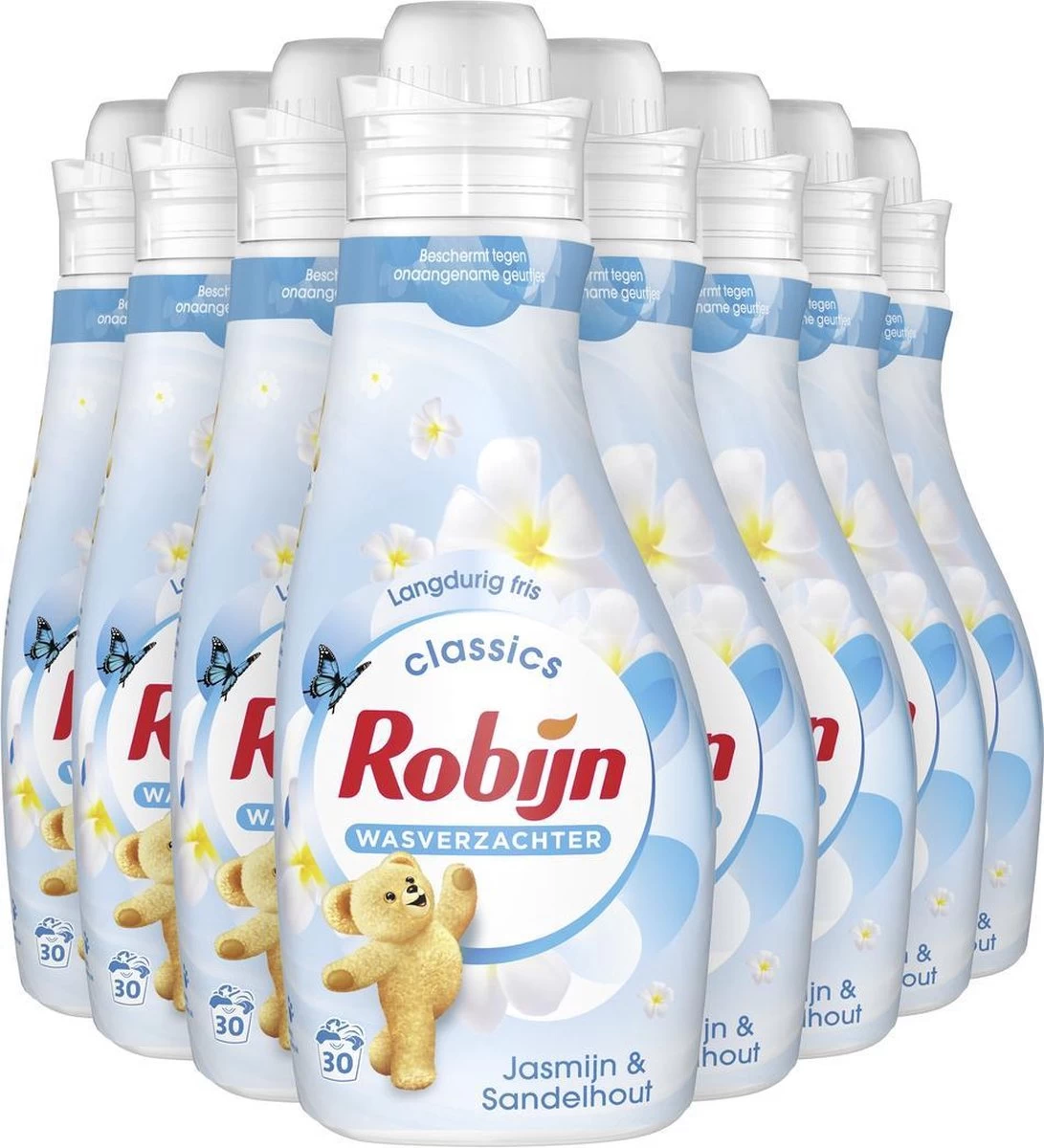 Robijn Jasmijn & Sandelhout Wasverzachter - 8 X 30 Wasbeurten- Voordeelverpakking