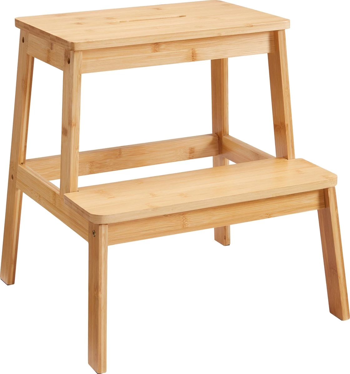 ACAZA Krukje In 2 Niveaus - Houten Opstapje - Bruin