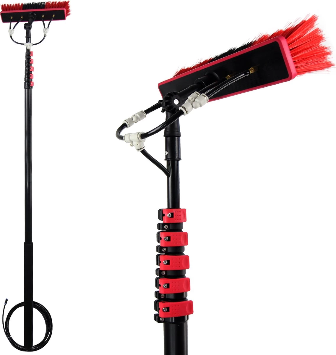 Kibani Telescoop Borstel 6m - Telescoopsteel Ramenwassen - Telescoopsteel Met Borstel - Telescoopsteel - Telescoopsteel Met Waterdoorvoer - Ramenwassen - Raamwisser Met Telescoopsteel - Telescoopstelen