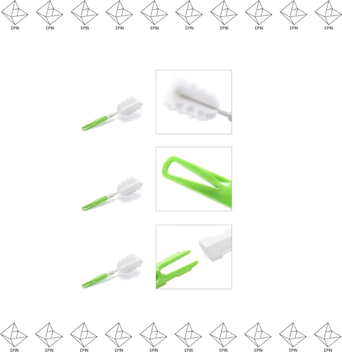 Merkloos EPIN | Glazen Spons | Fles Borstel | Drink Fles Spons | BLAUW - Afbeelding 2