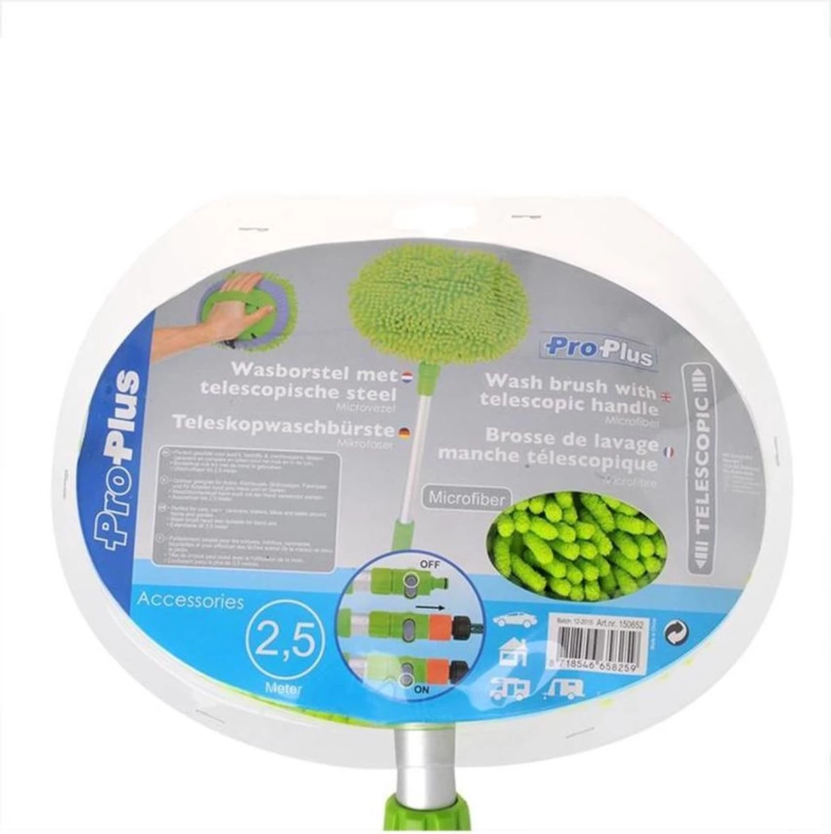PROPLUS Pro Plus Wasborstel Chenille - Telescopische Steel - Uitschuifbaar Tot 2.50 Meter - Afbeelding 3