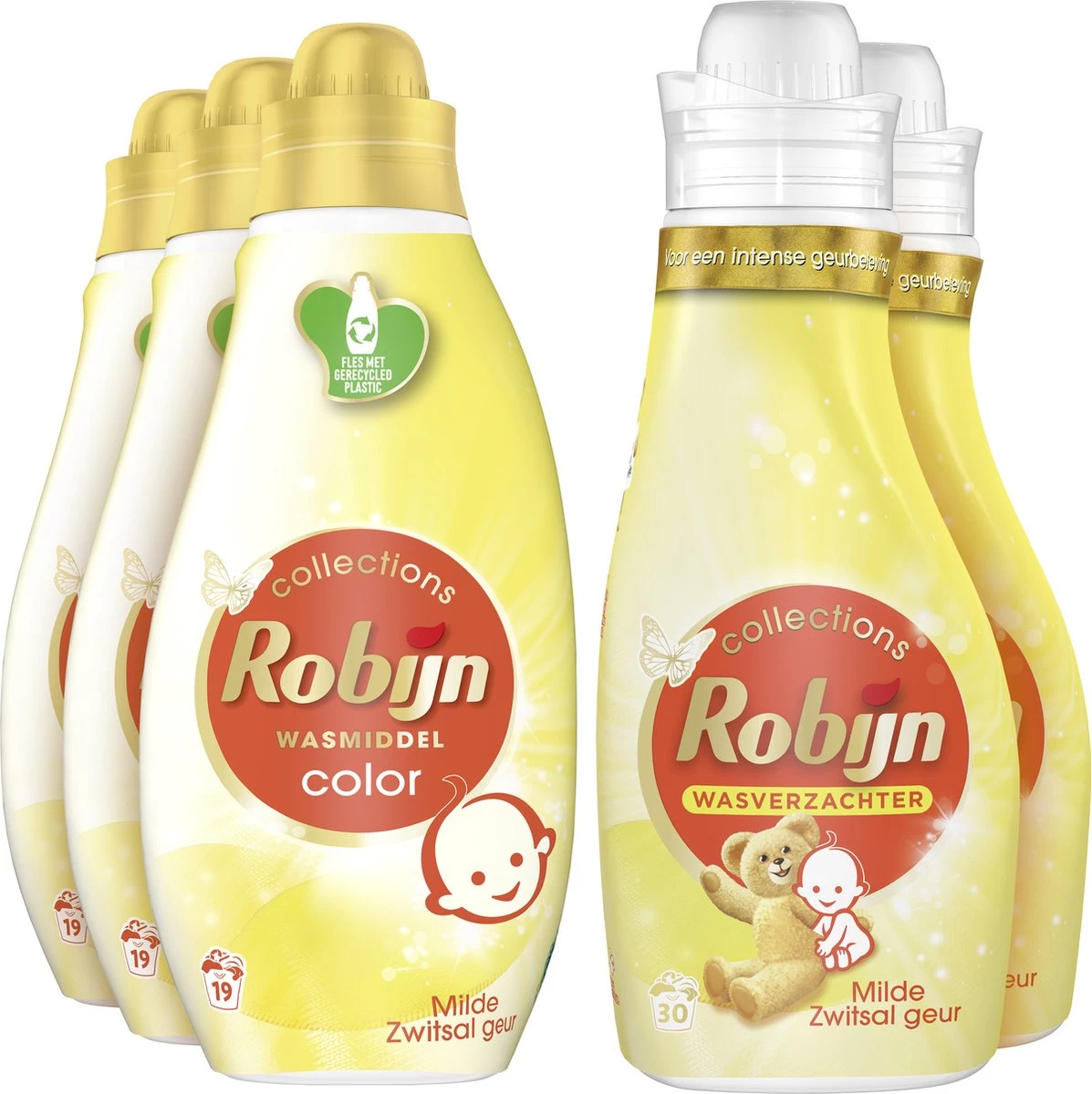 Robijn Perfect Match Zwitsal Wasmiddel En Wasverzachter Pakket - 5 Stuks - Voordeelverpakking - Afbeelding 2