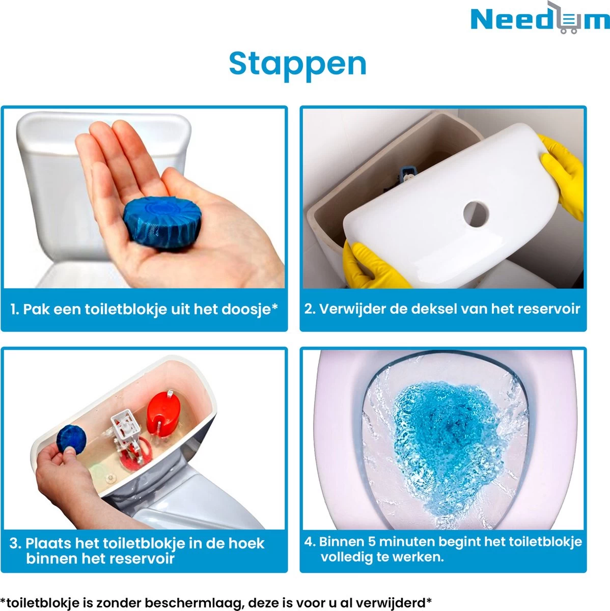Needum Toiletblokjes Voor Inbouwreservoirs - WC Blokjes - Toiletblokken In Een Voordeelverpakking - 12 Stuks - Afbeelding 6