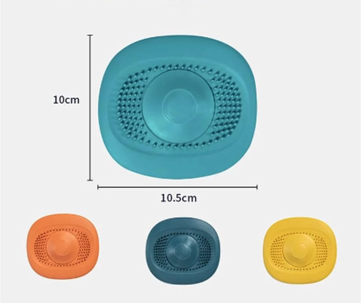 Heuts Goods - Gootsteenzeef - Gootsteenstop - Afvoerzeef - Afvoerstop - Spoelbal - Bad - Douchebak - Keuken - Wasbak - Badkuip - Siliconen - Donkerblauw - Afbeelding 8