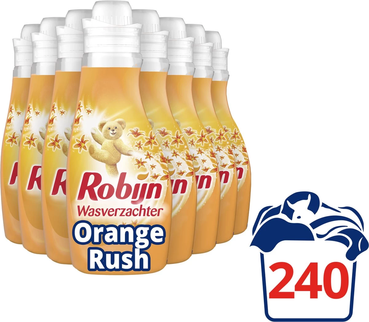 Robijn Orange Rush Wasverzachter - 8 X 30 Wasbeurten - Voordeelverpakking - Afbeelding 3