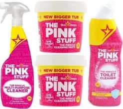 Stardrops 4x The Pink Stuff - Het Wonder Reinigingsmiddel – Multi-purpose Spray - 2X 850gr Schoonmaakpasta - Toiletreiniger - Milieuvriendelijk - Huishouden