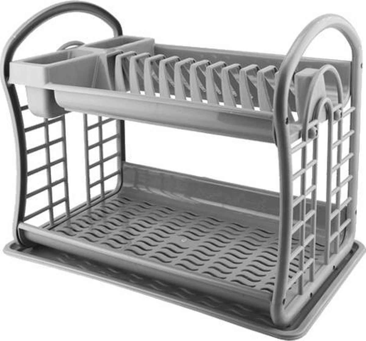 Hoffmans Afdruiprek - 2 Verdiepingen - 47x28x34 Cm - Grijs