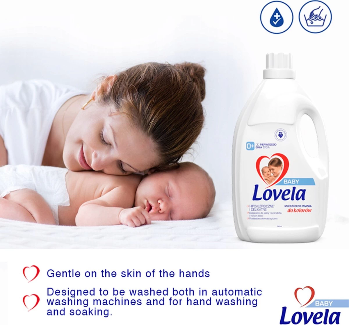 Lovela Baby - Hypoallergeen Wasmiddel Voor Het Wassen Van Gekleurde Baby- En Kinderkleding - 1.45 Liter - Afbeelding 4