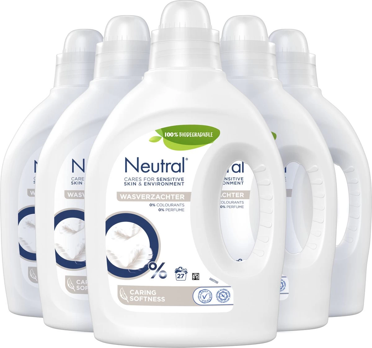 Neutral Parfumvrij Wasverzachter - 5 X 27 Wasbeurten - Voordeelverpakking - Afbeelding 2