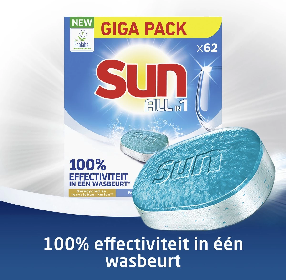 SUN® Sun All-in 1 Normaal Vaatwastabletten - 62 Tabletten - Voordeelverpakking - Afbeelding 5