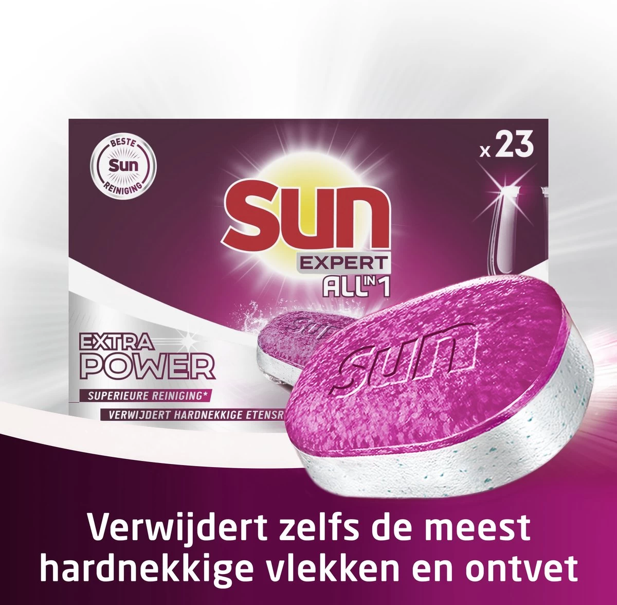 SUN® Sun Expert All-in 1 Vaatwastabletten - Extra Power - 6 X 23 Tabletten - Afbeelding 4