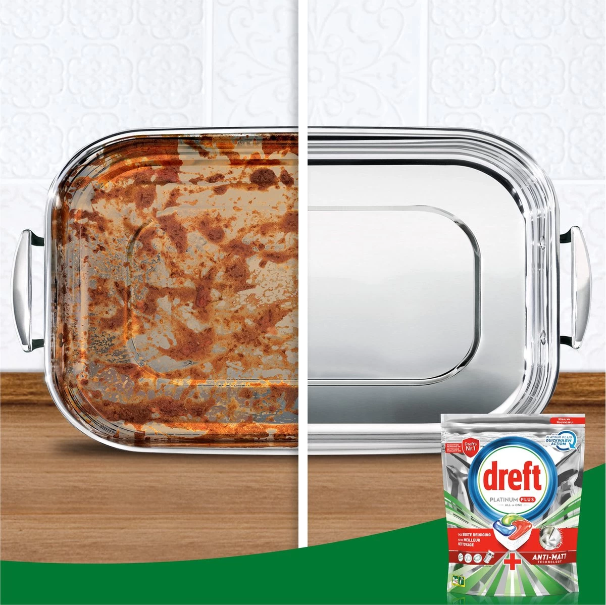 Dreft Platinum Plus All In One Vaatwastabletten - Deep Clean - Voordeelverpakking 4 X 38 Stuks - Afbeelding 6