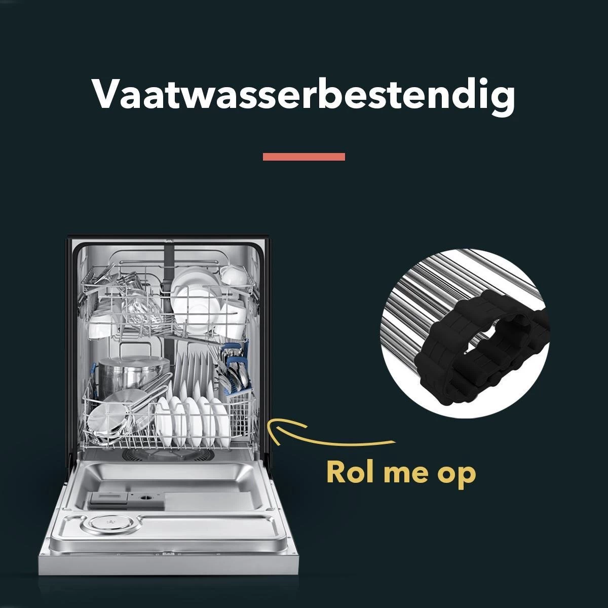 HYP. Afdruiprek Voor Afwas RVS - Pannen Rooster Hittebestendig - Afdruiprooster - Pannenonderzetter - Afkoelrooster - Camping - Rolmat - Afbeelding 8