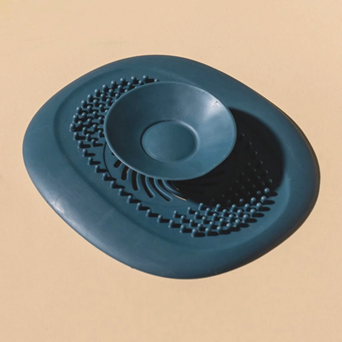 Heuts Goods - Gootsteenzeef - Gootsteenstop - Afvoerzeef - Afvoerstop - Spoelbal - Bad - Douchebak - Keuken - Wasbak - Badkuip - Siliconen - Donkerblauw - Afbeelding 6