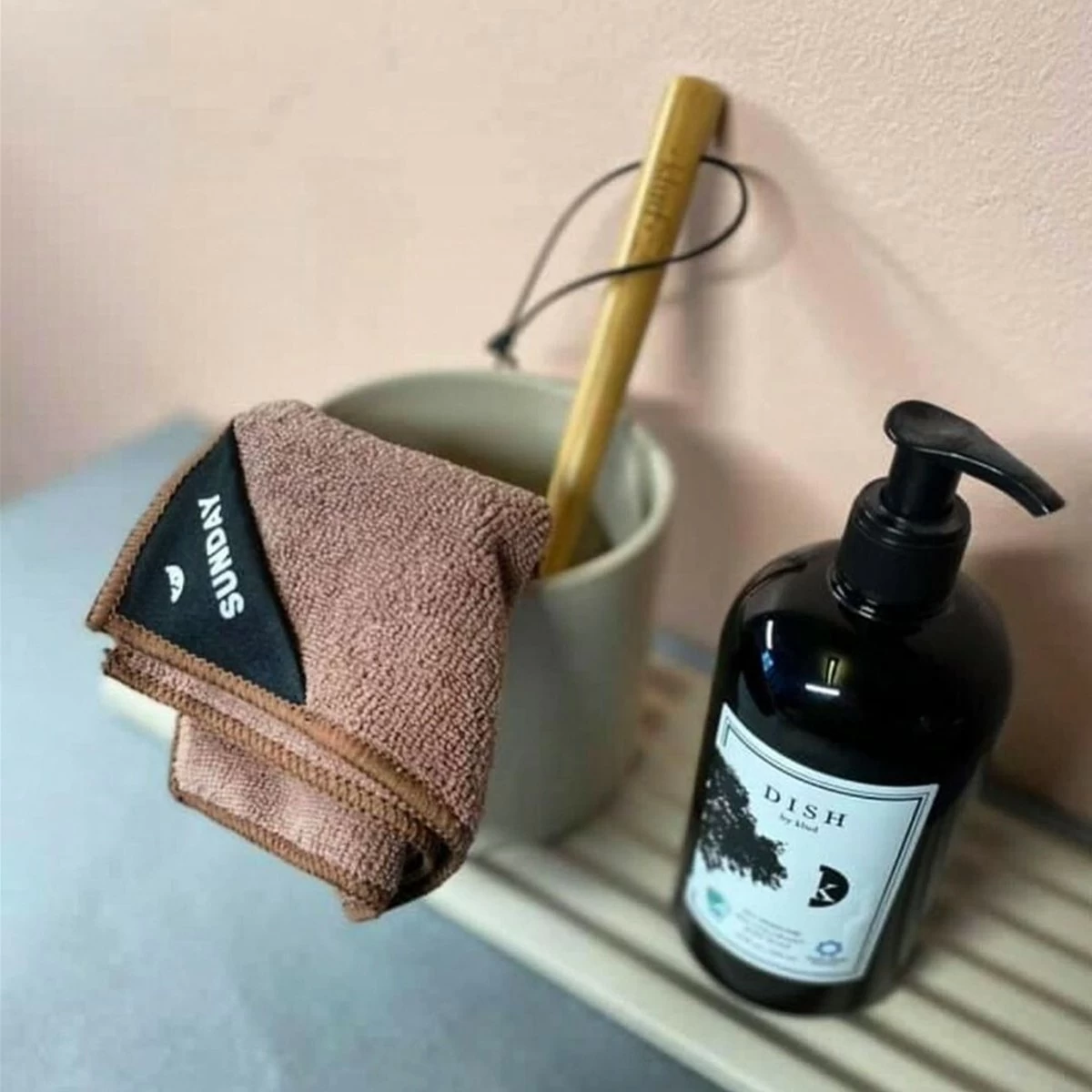 Klud Klud Vaatdoek Set - 7 Dagen - Mauve - Afbeelding 2