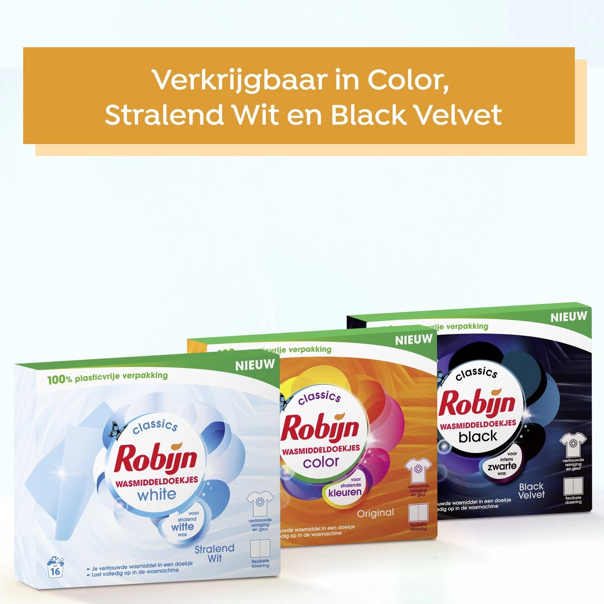 Robijn Classics Stralend Wit Wasmiddeldoekjes 16 Wasstrips - Afbeelding 7