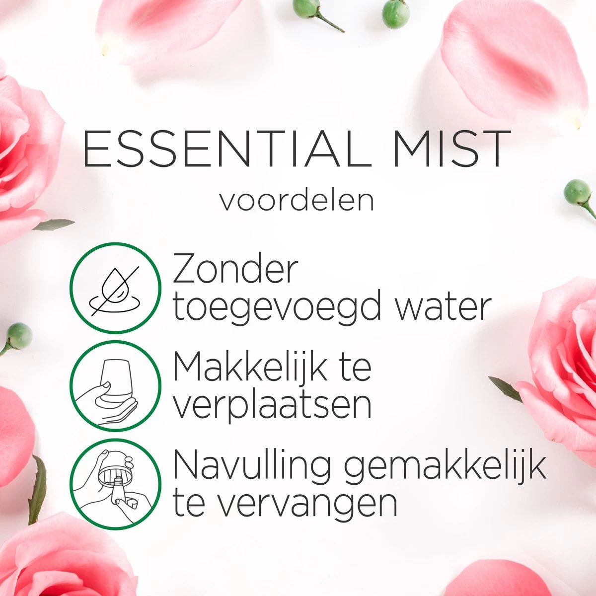 Air Wick Essential Mist Luchtverfrisser - Kalmerende Rozen - 3 Navullingen - Afbeelding 3