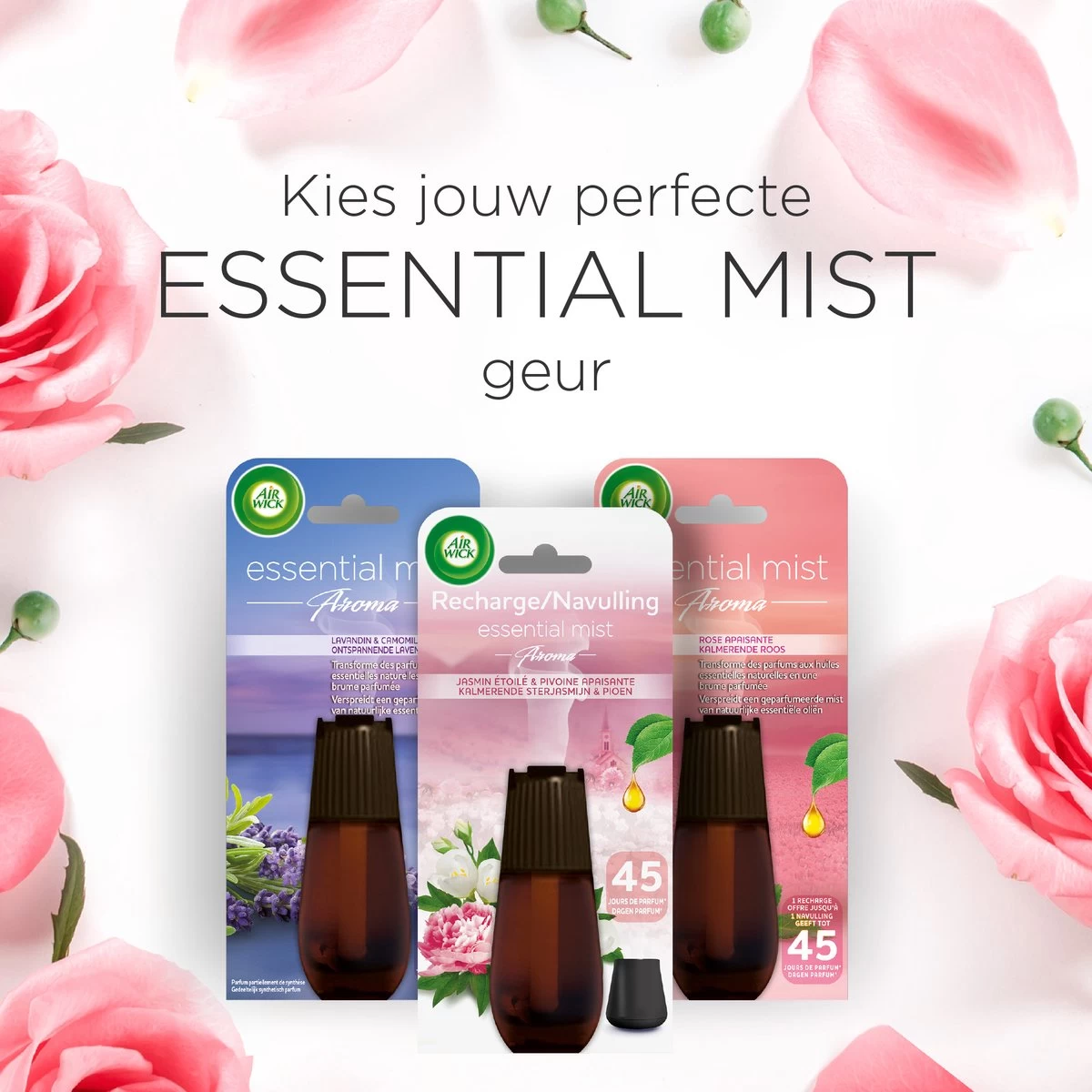 Air Wick Essential Mist Luchtverfrisser - Kalmerende Rozen - 3 Navullingen - Afbeelding 6