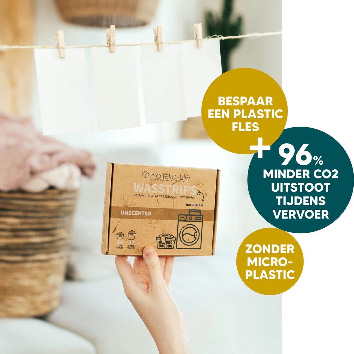 Wasmiddeldoekjes - Ongeparfumeerd Wasstrips 64 Wasbeurten – Wasmiddel Wasdoekjes - Natuurlijke Wasverzachter – Vegan – Zero Waste - Afbeelding 6