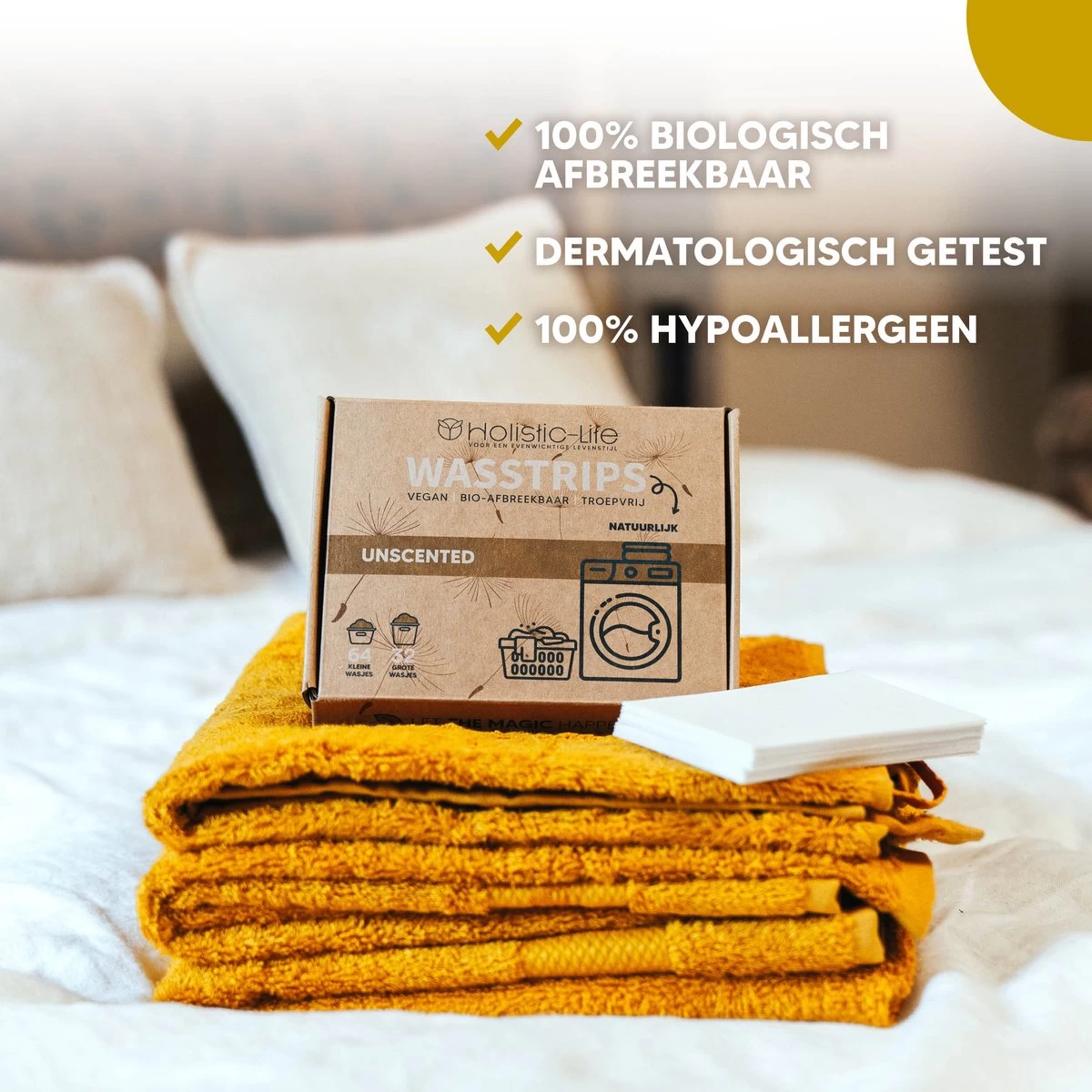 Wasmiddeldoekjes - Ongeparfumeerd Wasstrips 64 Wasbeurten – Wasmiddel Wasdoekjes - Natuurlijke Wasverzachter – Vegan – Zero Waste - Afbeelding 11