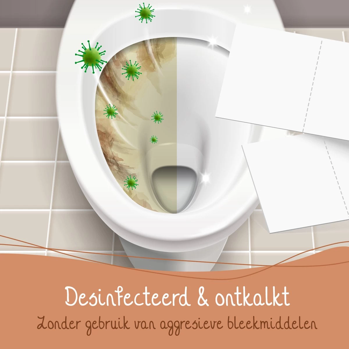 Cosmeau Toiletreiniger Sheets 60 Beurten Wasvellen Detergent Sheets Eco Toilet Strips - Cosmo Cosmea Kosmo - Afbeelding 7