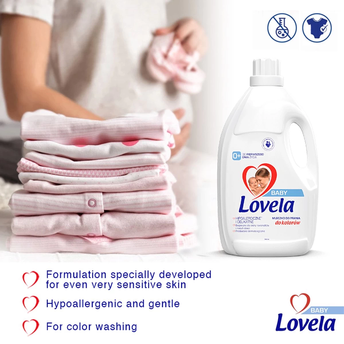 Lovela Baby - Hypoallergeen Wasmiddel Voor Het Wassen Van Gekleurde Baby- En Kinderkleding - 1.45 Liter - Afbeelding 2