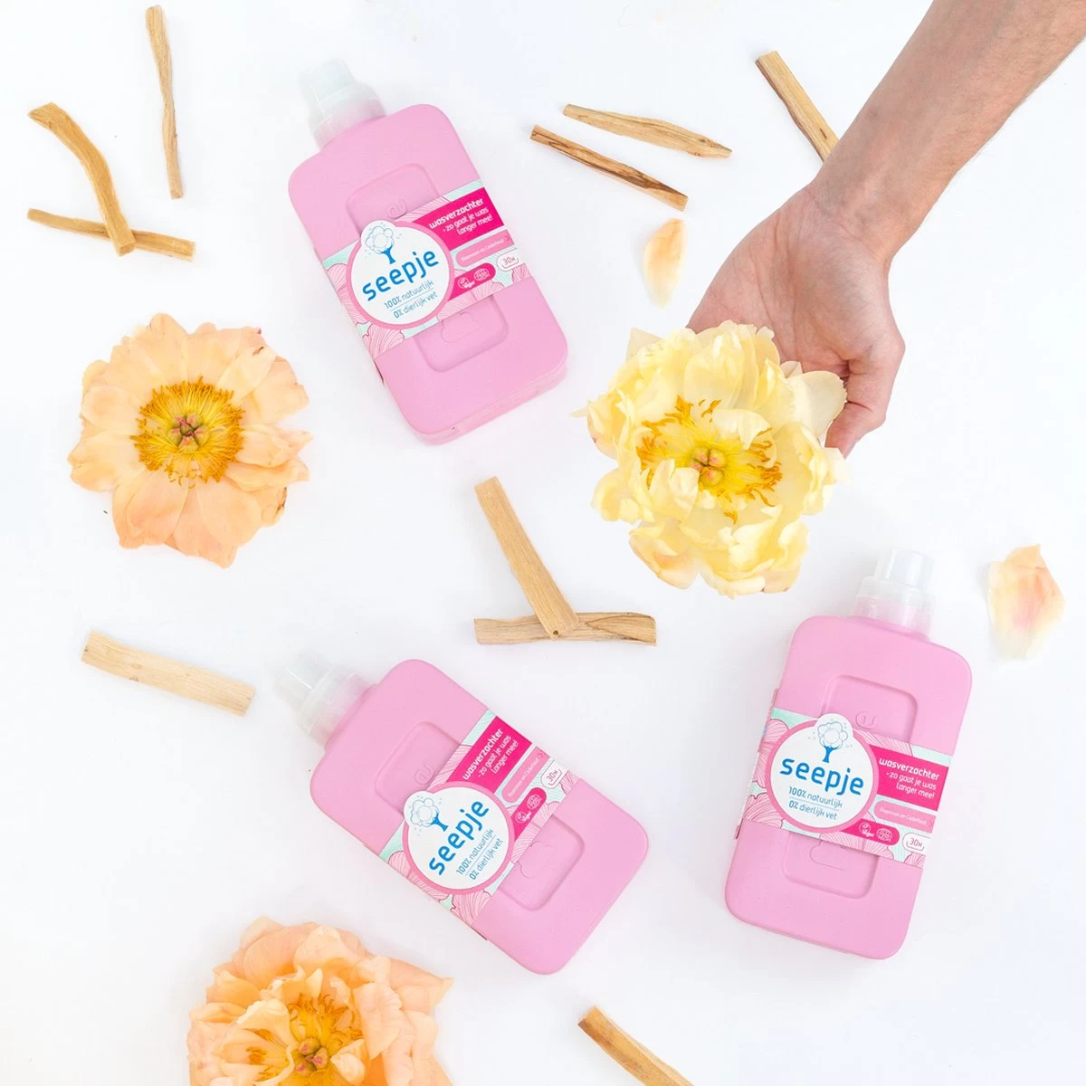 Seepje Wasverzachter - Pioenroos En Cederhout – Natuurlijke Ingredienten - 4 X 30 Wasbeurten - 4 X 750ML - Afbeelding 4