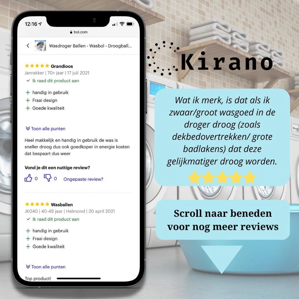 Wasdroger Ballen - Wasbol - Droogballen - Wasbal - Wasballen - Drogerballen - Wasballen Voor Wasmachine - 4 Stuks - Afbeelding 7