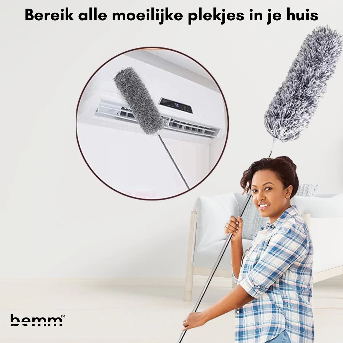 Plumeau - 280 Cm - Uitschuifbaar - Ragebol - Wasbaar - 360° - Flexibel - Afbeelding 3