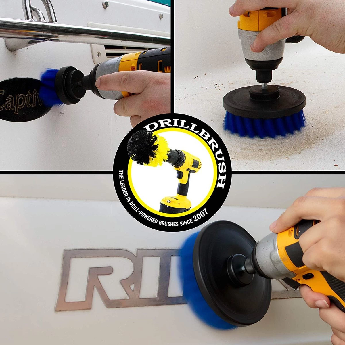 Merkloos 3 Delige Borstelset Voor Boormachine, Opzetstuk Voor Boormachine, Reinigingsborstels, Boorborstels - Afbeelding 5