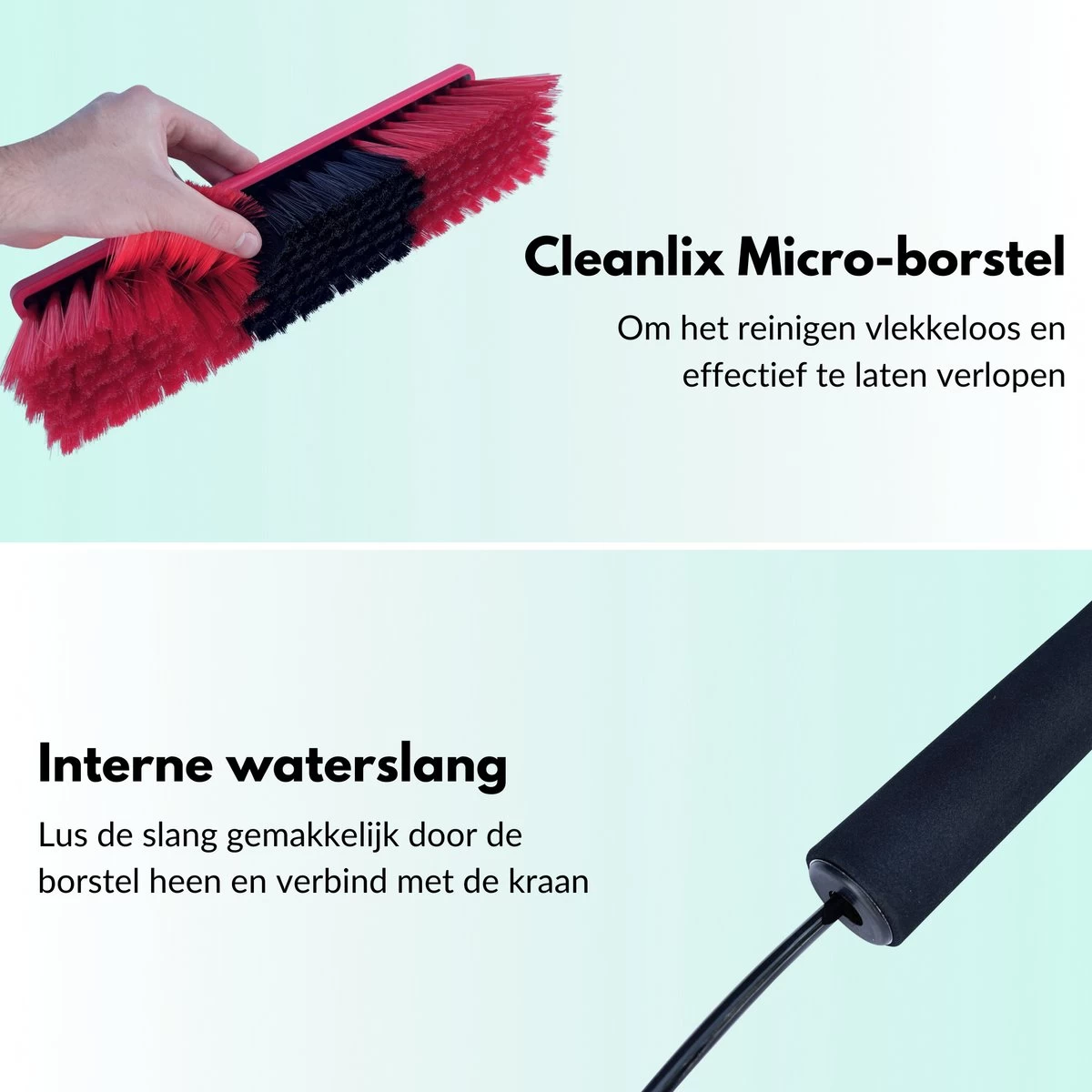 Cleanlix Telescoopsteel Met Borstel - Met Waterdoorvoer - Telescopische Wasborstel - Ramenwassen - Uitschuifbaar Tot 7,2 Meter - Afbeelding 4