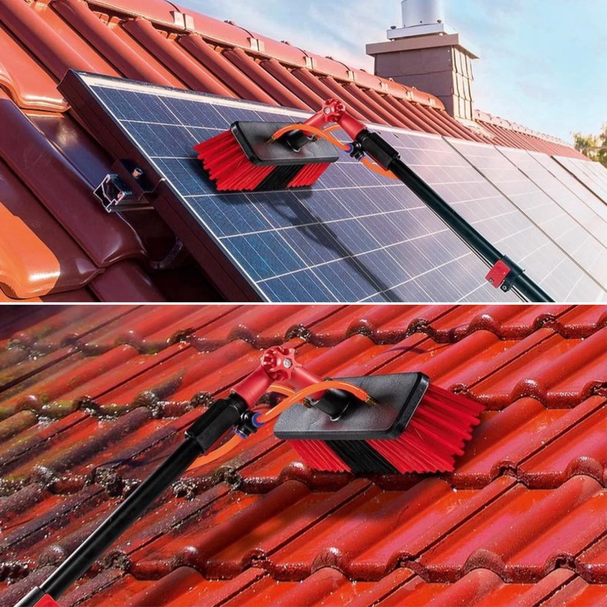 Merkloos Telescoopsteel Ramenwassen 4,6M - Met Borstel & Waterdoorvoer - Voor Ramen - Watertoevoer - Borstel - Afbeelding 3