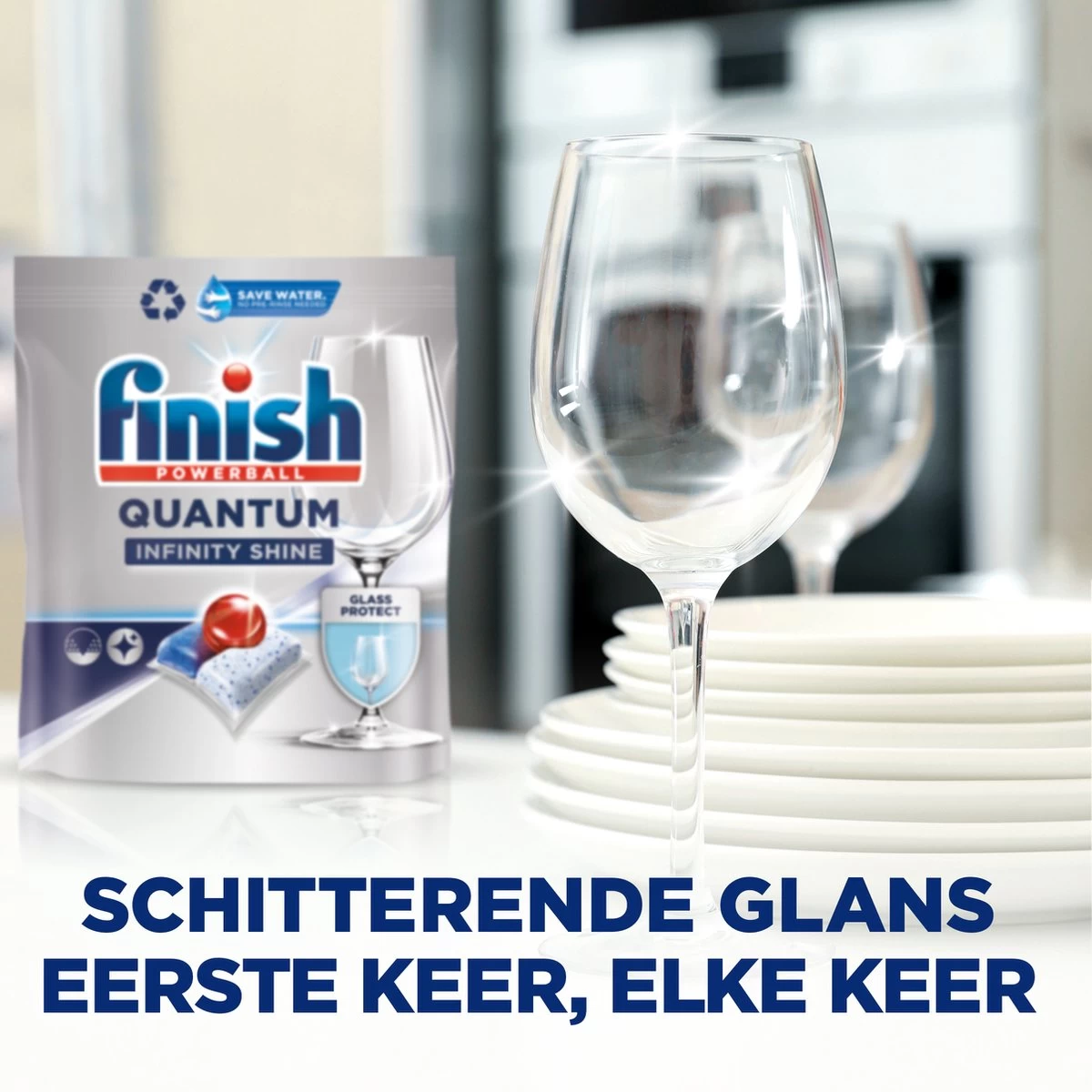 Finish Quantum Infinity Shine Vaatwastabletten - 166 Capsules - Afbeelding 6