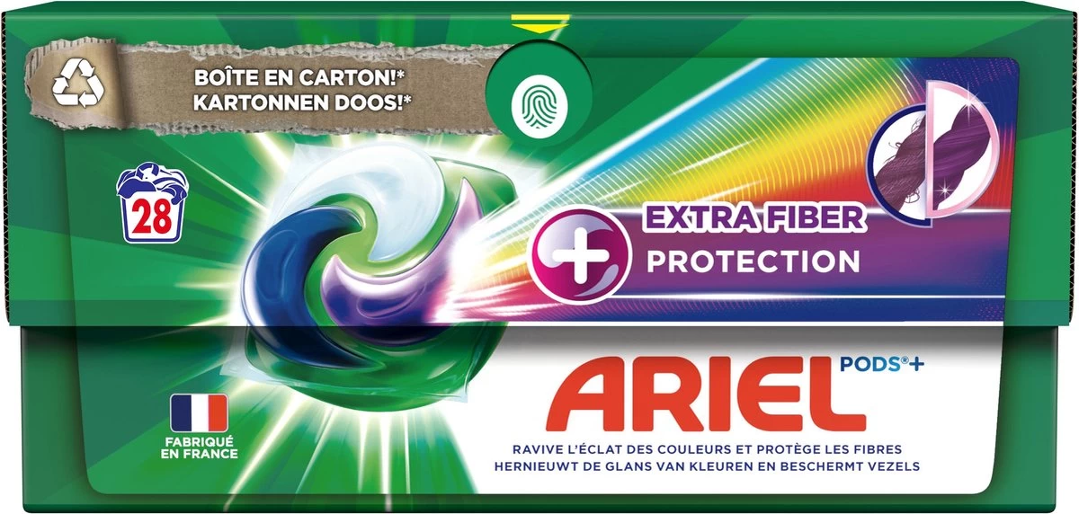 Ariel Wasmiddel Pods + Extra Vezelbescherming - Kleur - 4 X 28 Wasbeurten - Voordeelverpakking - Afbeelding 5