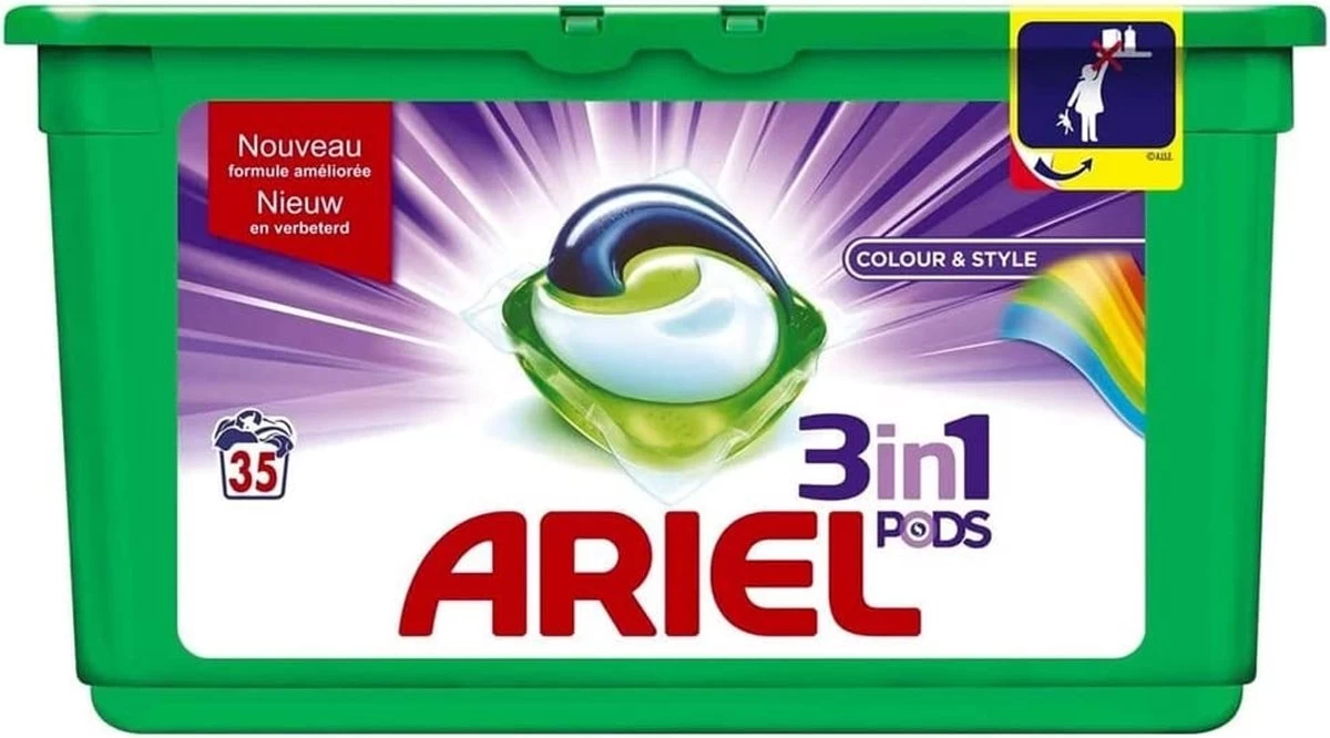 Ariel Colour & Style 3in1 Pods - Jaarbox 342 Wasbeurten - Wasmiddel Capsules - Jaar Megavoordeelverpakking | 342 Wasbeurten Color | Voor Alle Soorten Was - Afbeelding 2