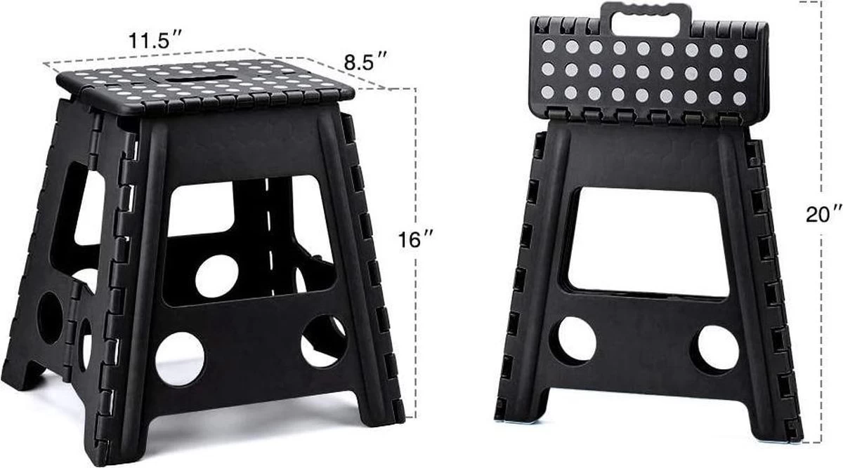 Buxibo - Kruk - Krukje - Keukentrap - Keukentrapje - Opvouwbaar Trapje - Keuken/Badkamer/Schuur Trapje - 29 X 24 X 40cm - Afbeelding 7