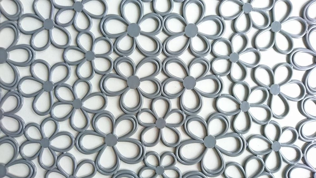 Merkloos Papillon - 2 Stuks Gootsteenmat - Bloem Grijs - 31,5 X 31,5 Cm - Afbeelding 3