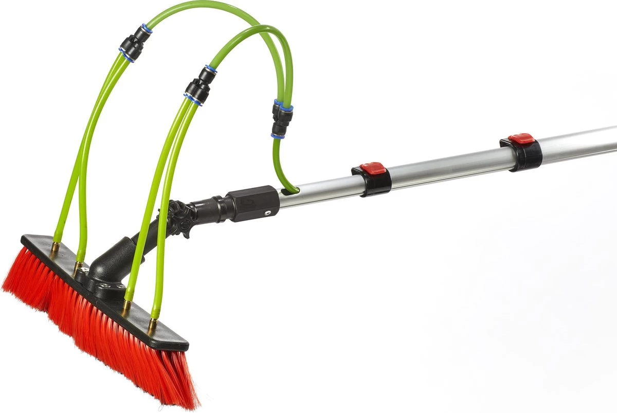 Aqua2Go Telescoopsteel 7,2 Meter - Lichtgewicht Aluminium - 40 Cm. Borstel - Ramen Wassen - Zonnepanelen - Afbeelding 2