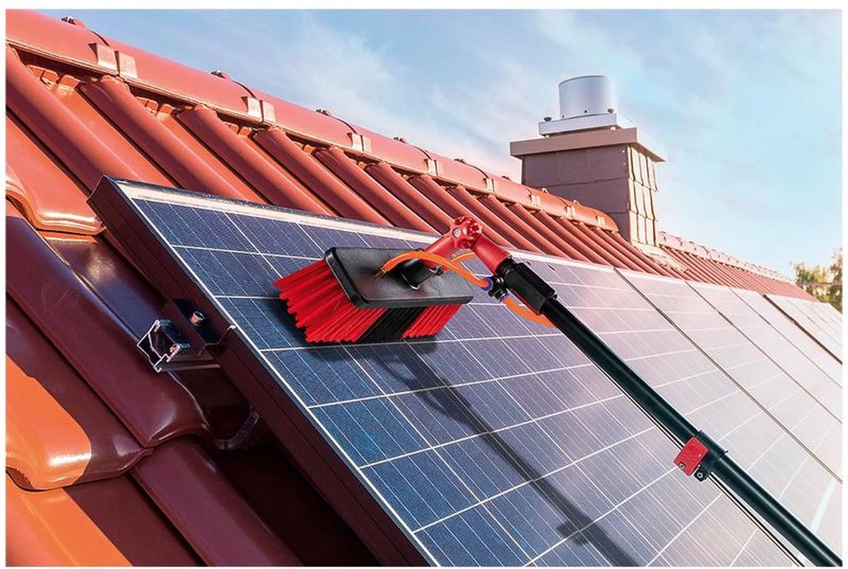 Telescoopsteel Met Borstel 6 Delige Set – Telescoop Met Borstel - Telescoopsteel Ramenwassen – Uitschuifbaar Tot 4,6 Meter - Met Zeepdispenser - Afbeelding 3