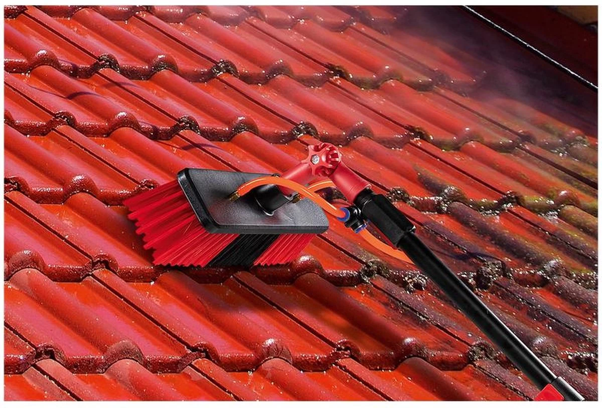 Telescoopsteel Met Borstel 6 Delige Set – Telescoop Met Borstel - Telescoopsteel Ramenwassen – Uitschuifbaar Tot 4,6 Meter - Met Zeepdispenser - Afbeelding 4