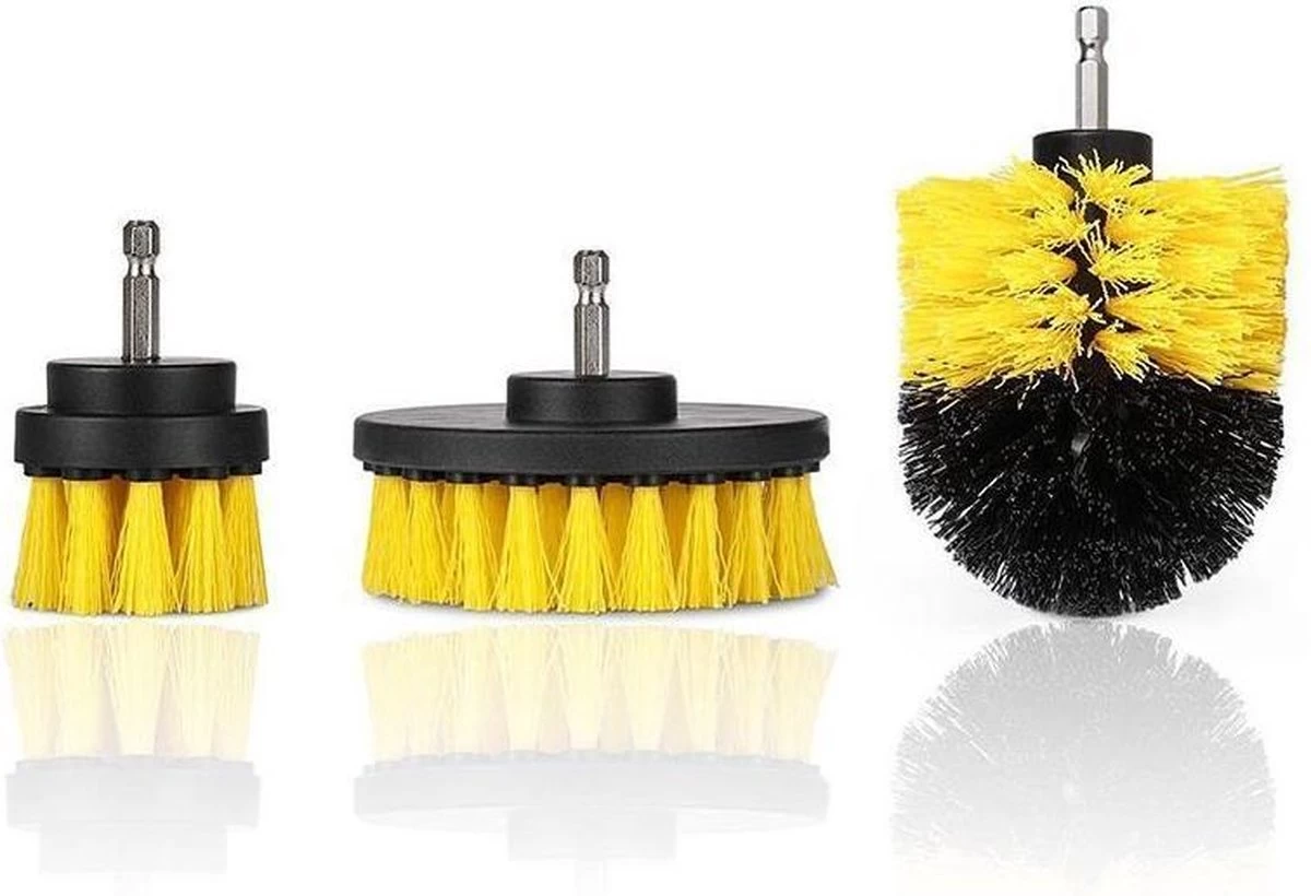 Merkloos Borstel Set 3 Delig| Brush Set Tool| Universele Elektrische Boorsborstels|schrobborstel| Boorborstel| Schoonmaak Gereedschap| Reinigingsborstel| Borstelset Voor Boormachine - Afbeelding 2