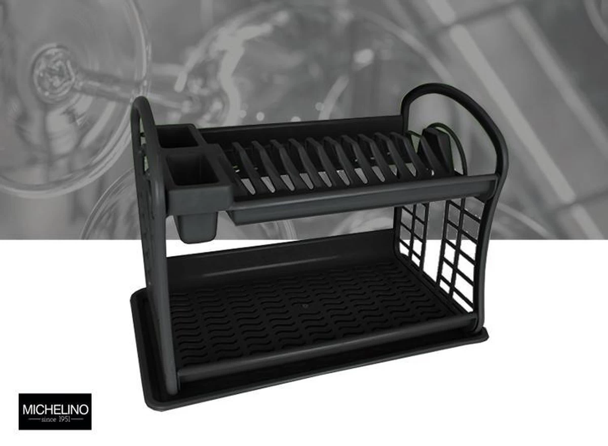 Hoffmans Afdruiprek - 2 Verdiepingen - 47x28x34 Cm - Afbeelding 2