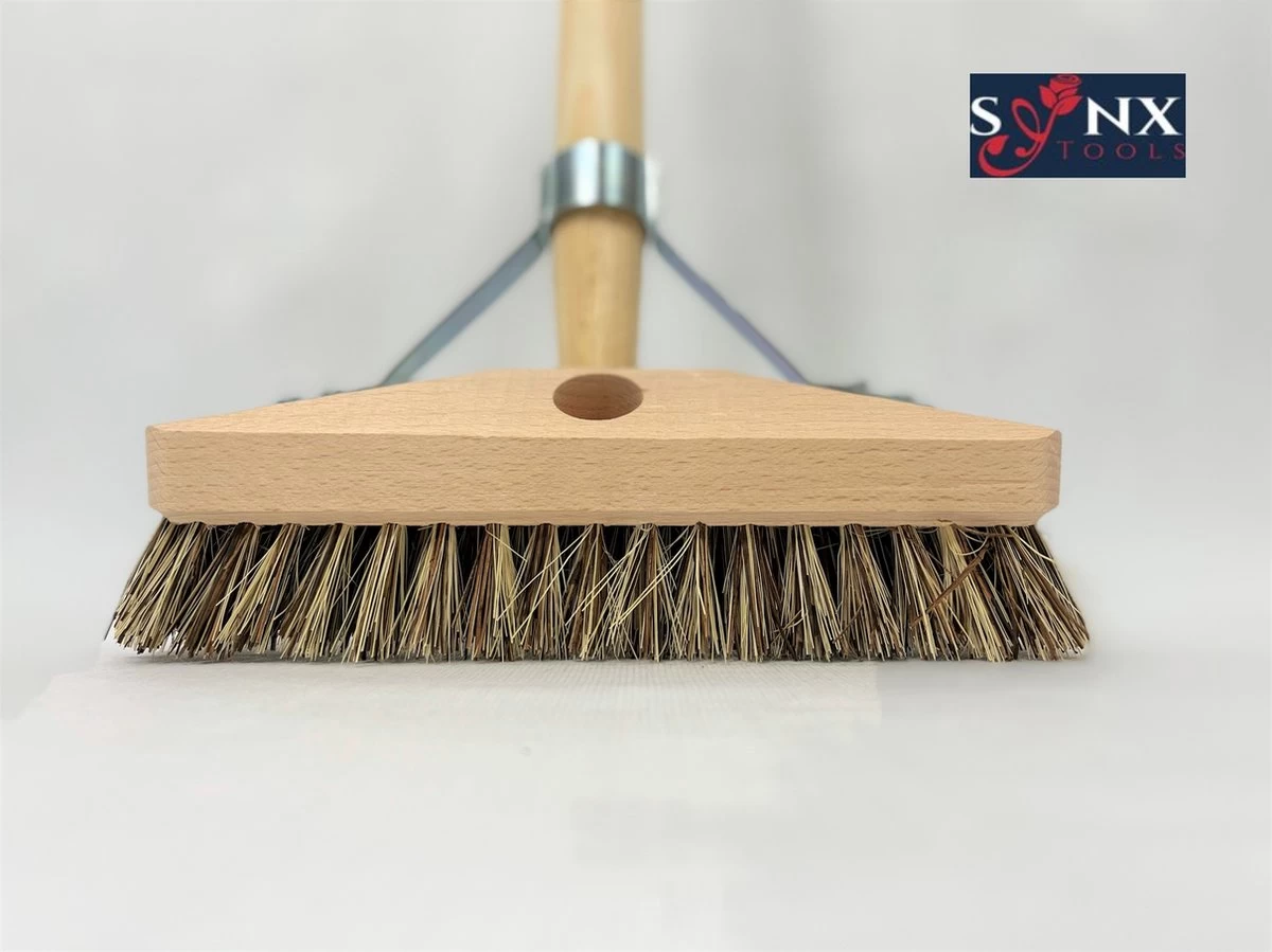 Synx Tools Luiwagen Union 22cm - Tegel Bezem Schrobber- Bezemsteel - Schoonmaakbezem - Schrobborstels - Bezems Met Steel 150 Cm - Afbeelding 4